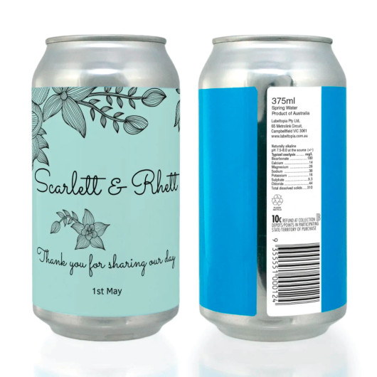 Natural Spring Water Cans Custom Label